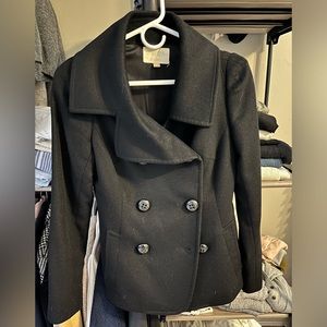 Black 100% cashmere peacoat